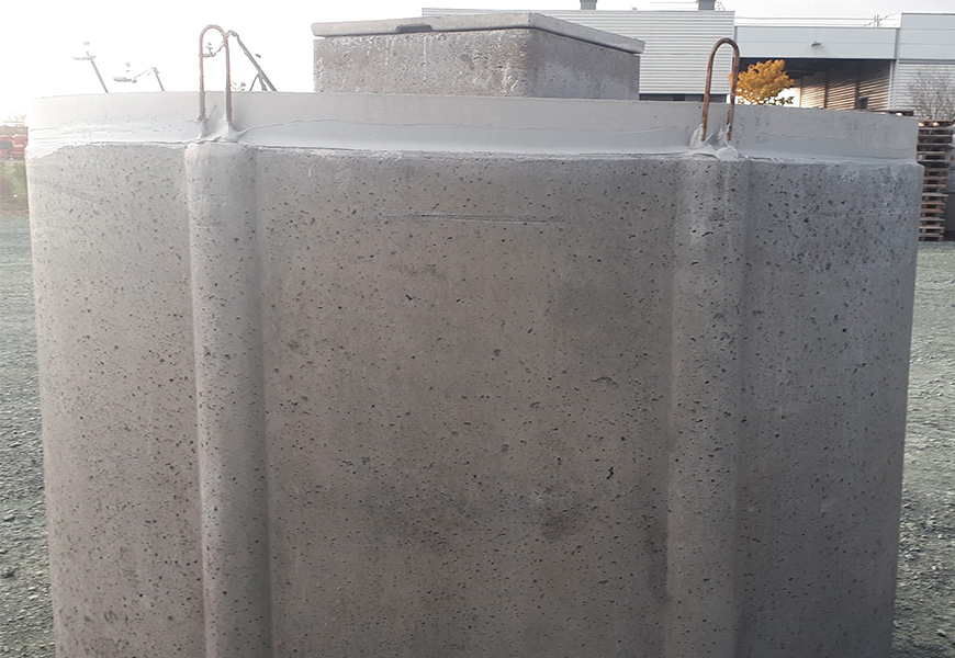 cuve de récupération d'eau de pluie en beton